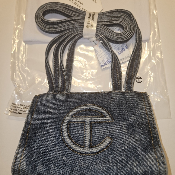 Telfar: Small Denim Shopper - Blue - Picture 6 of 16
